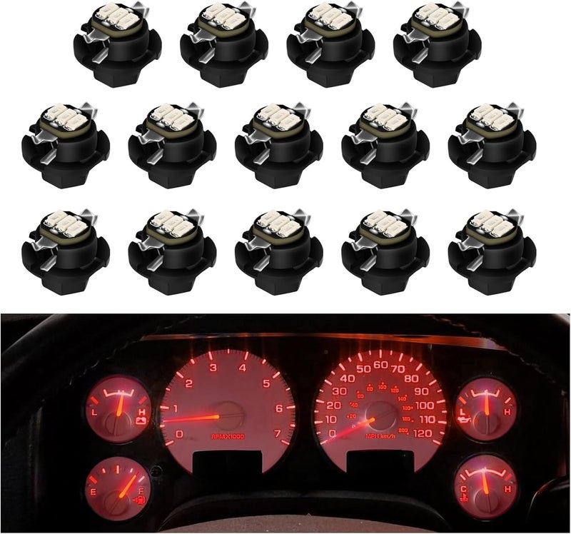 RAVSOFT Instrument Gauge Cluster Panel Speedometer LED Lights Bulbs Kit replacement Compatible with 2002-2006 Do-dge Ram 1500 2500 3500 (Red), Pack of 14 - Image 1